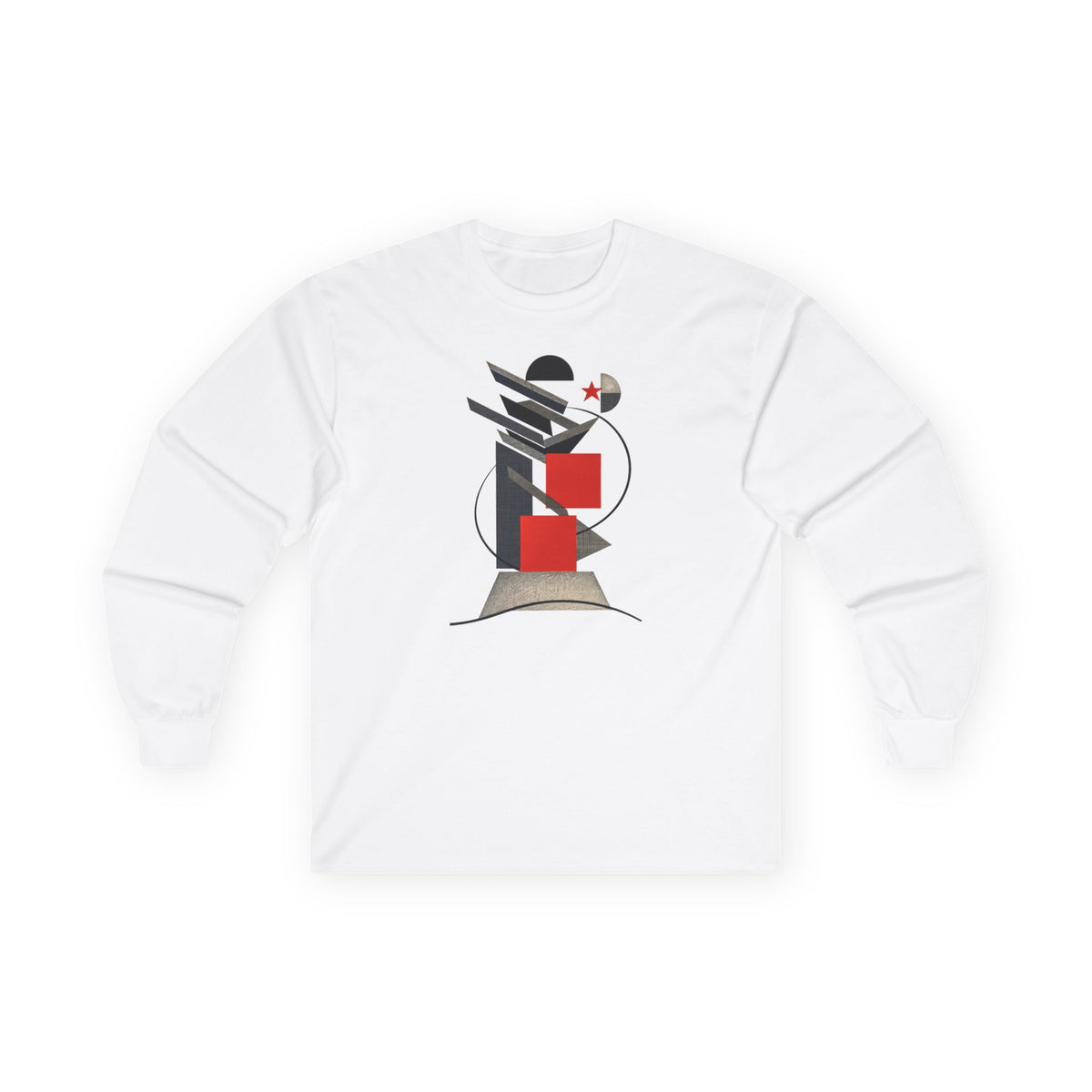 plate 077 long sleeve tee - White
