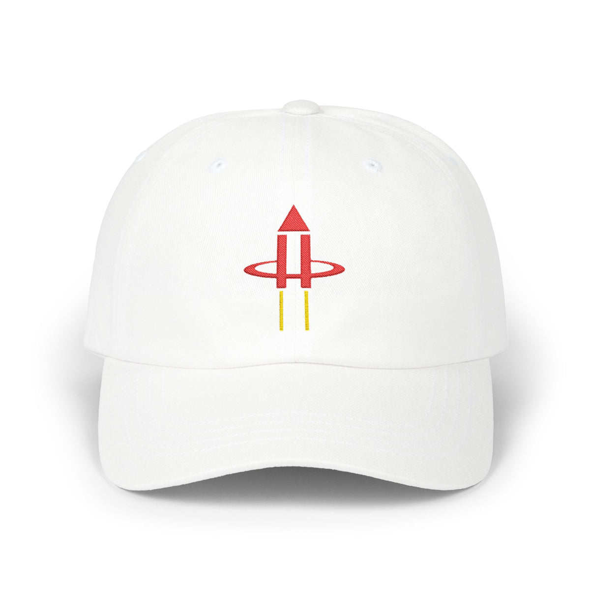 Houston Basketball Dad Cap — Embroidered, Red & Gold