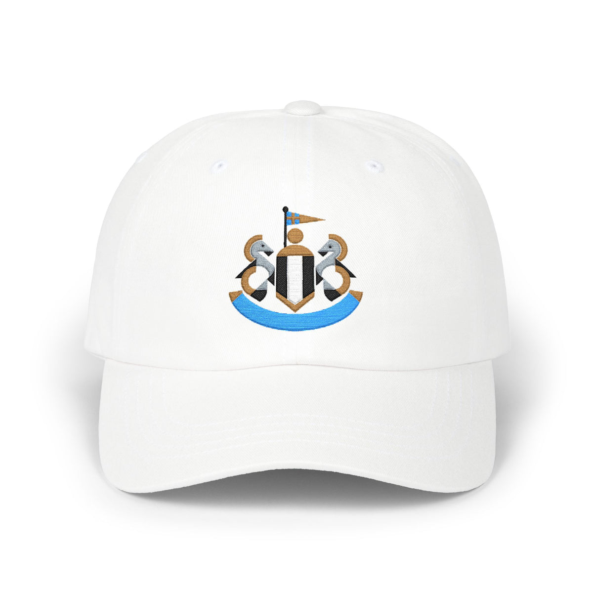 Newcastle Soccer Dad Cap — Embroidered, Aqua, Old Gold & Black