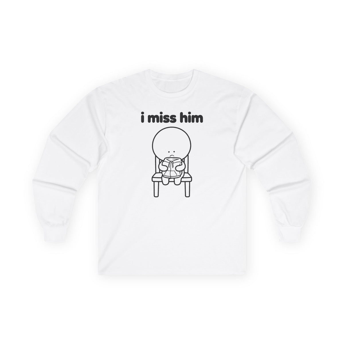 i miss him long sleeve tee - White
