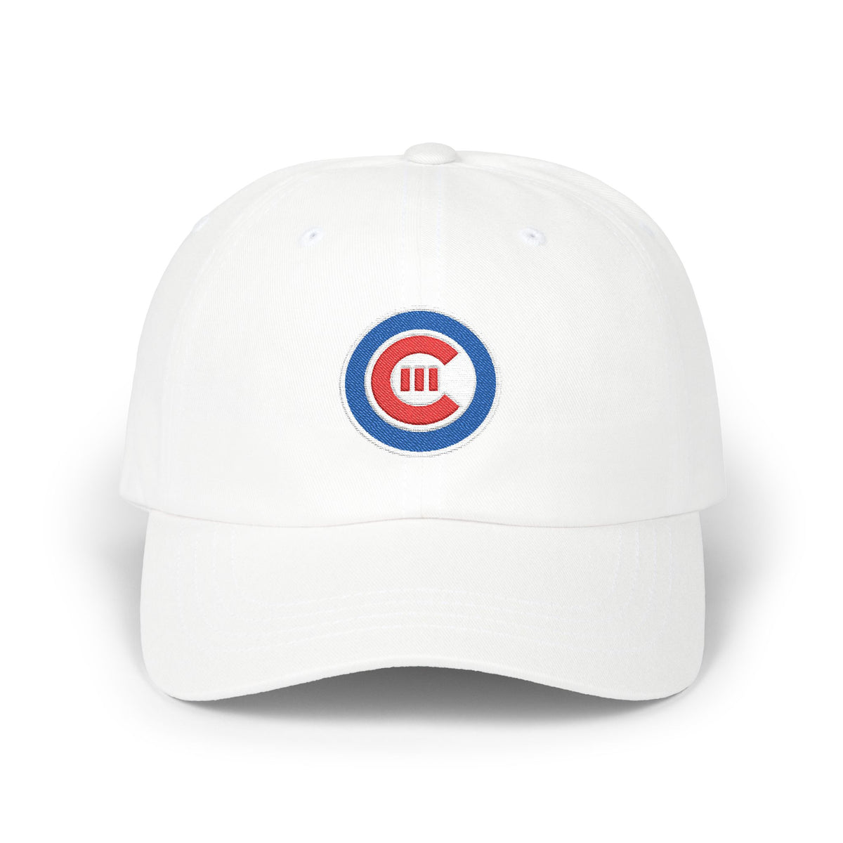 Chicago Baseball Dad Cap — Embroidered, Royal, White & Red
