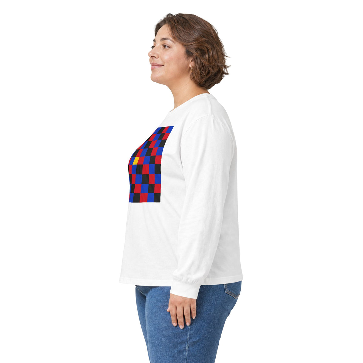 plate 417 long sleeve tee - White