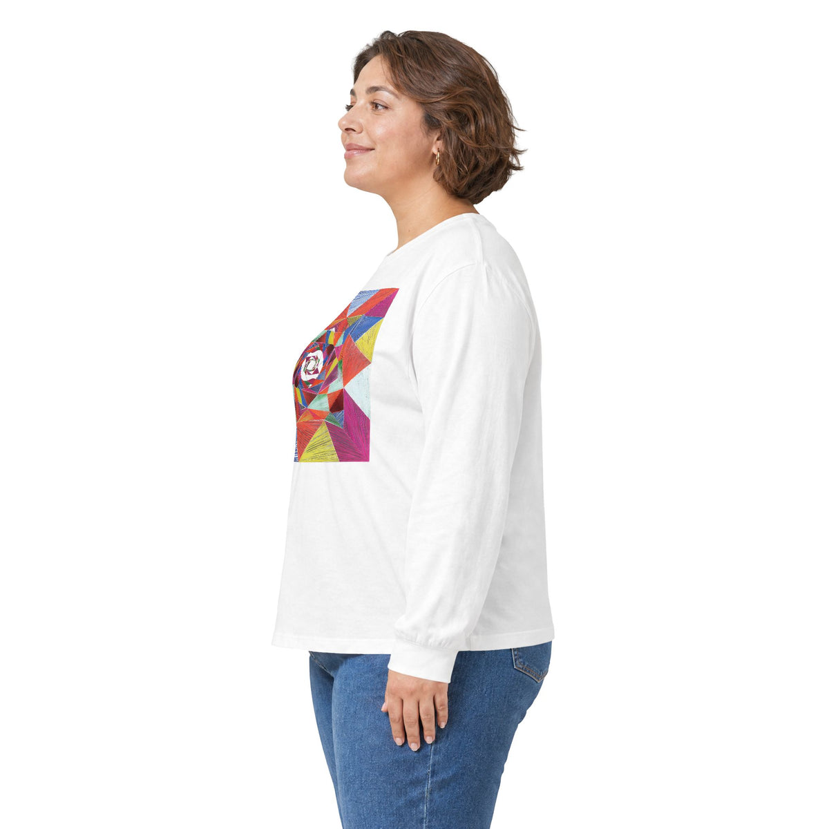 plate 163 long sleeve tee - White