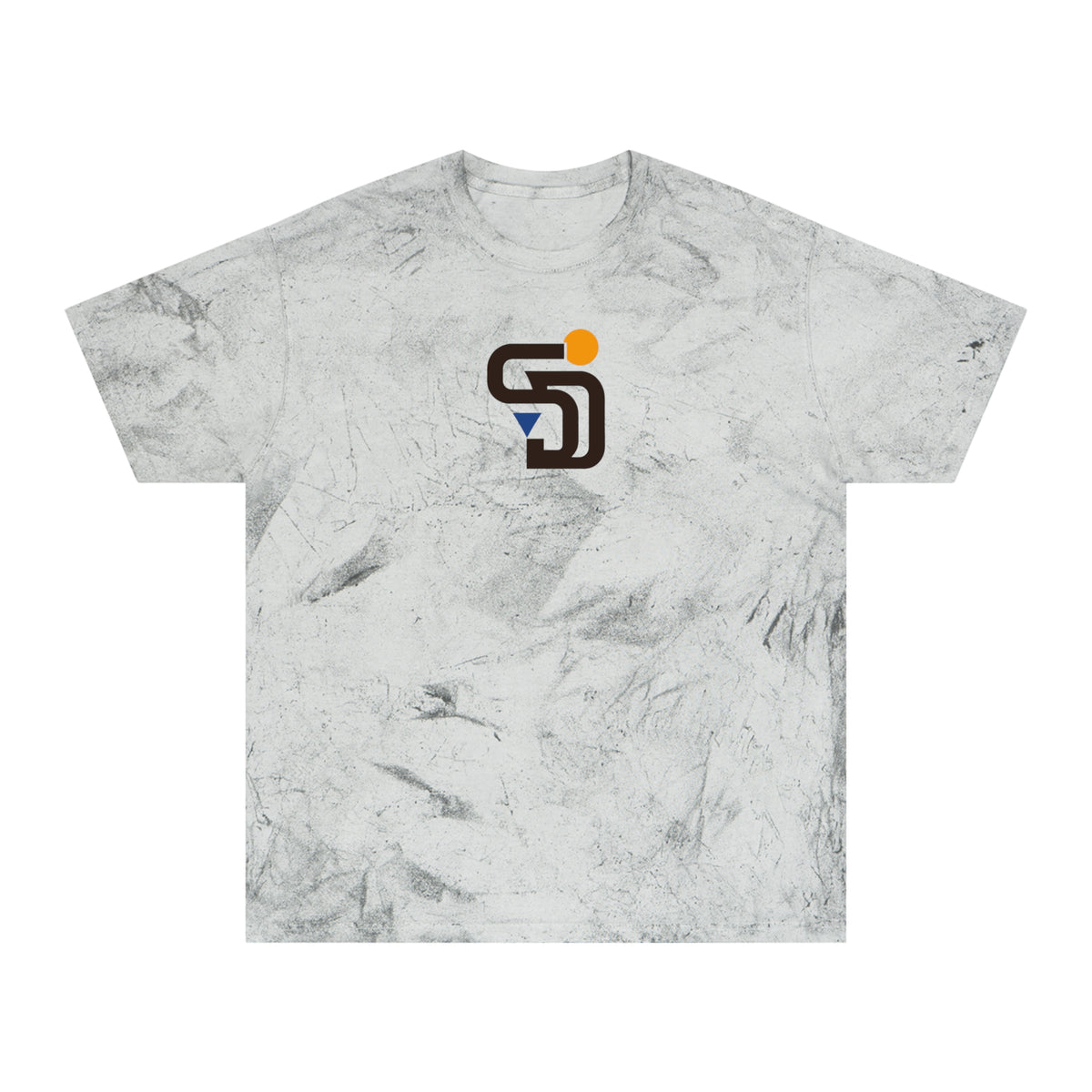 San Diego Baseball Tie-Dye Tee — Smoke, Black, Gold & Royal