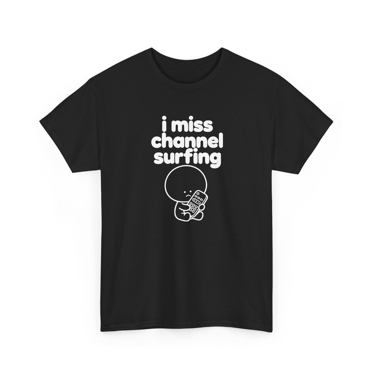 i miss channel surfing tee - Black