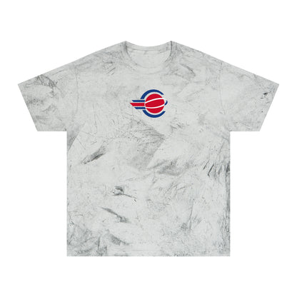 Detroit Basketball Tie-Dye Tee — Smoke, Red, Royal & White