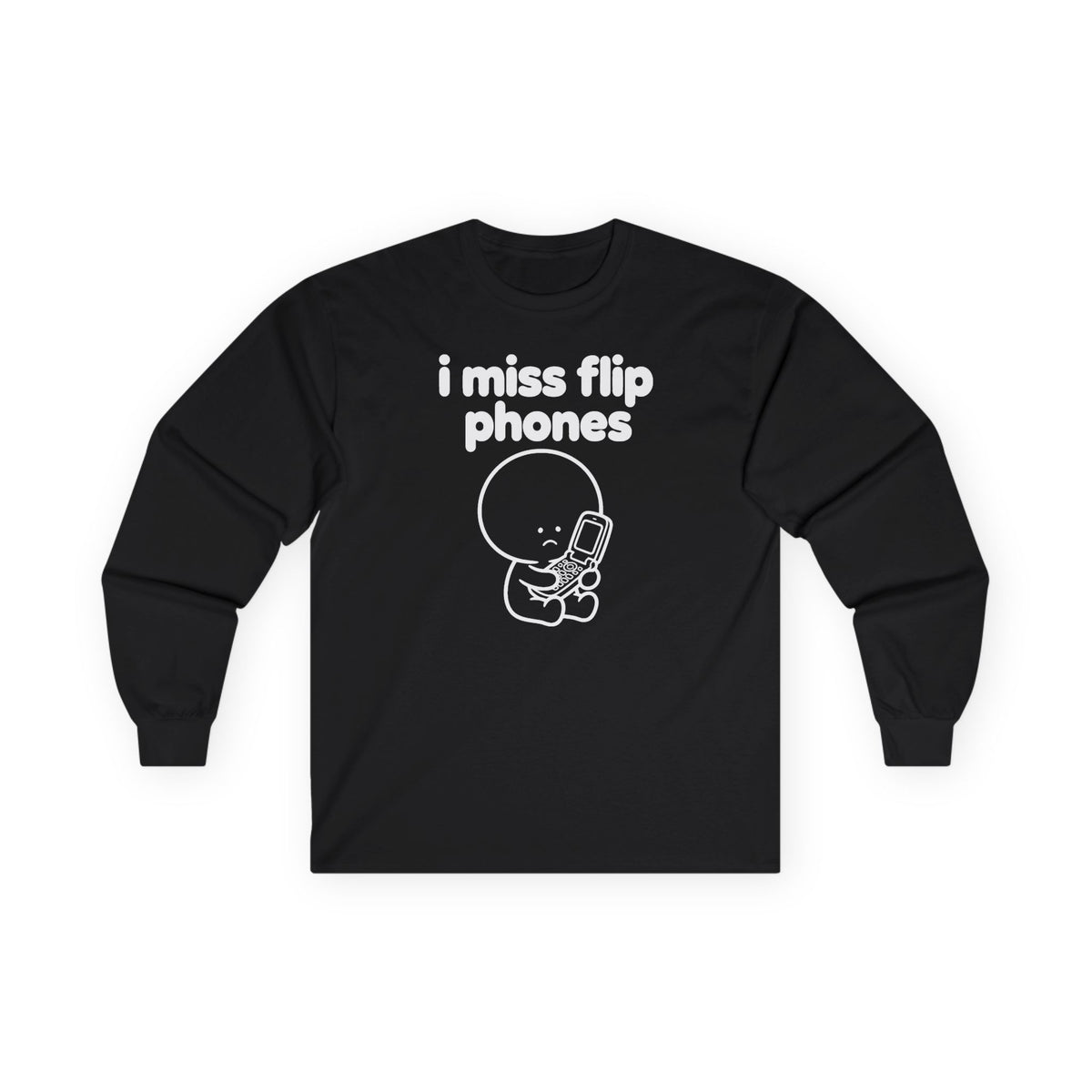i miss flip phones long sleeve tee - Black by lonelyboi