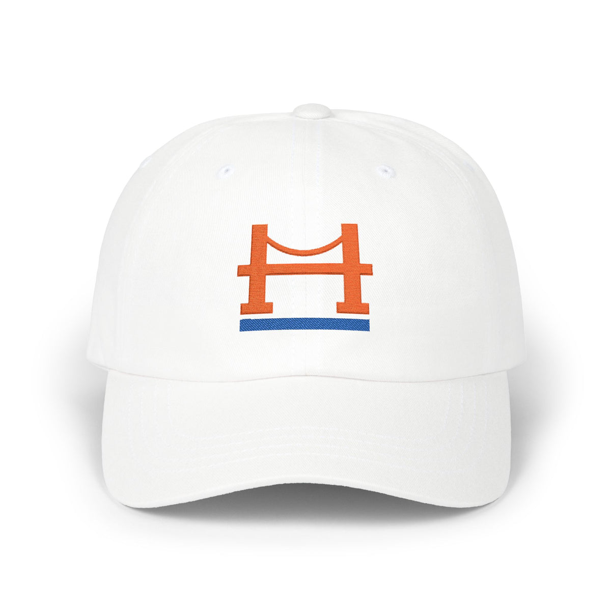 New York Baseball Dad Cap — Embroidered, Orange & Royal