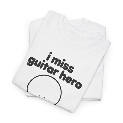i miss guitar hero tee - White
