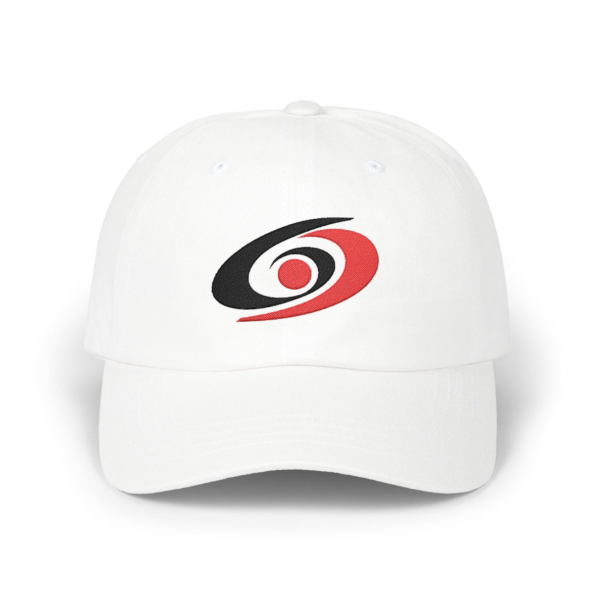Carolina Hockey Dad Cap — Embroidered, Black & Red