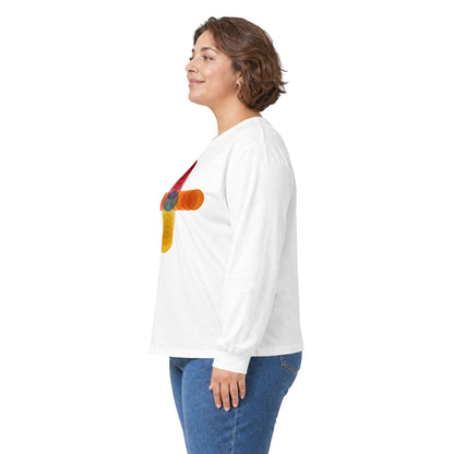 plate 166 long sleeve tee - White