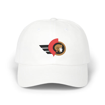 Ottawa Hockey Dad Cap — Embroidered, Black, Red & Old Gold