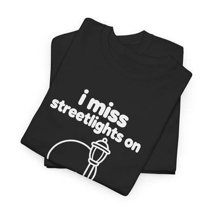 i miss streetlights on tee - Black