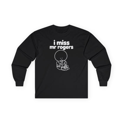 i miss mr rogers long sleeve tee - Black