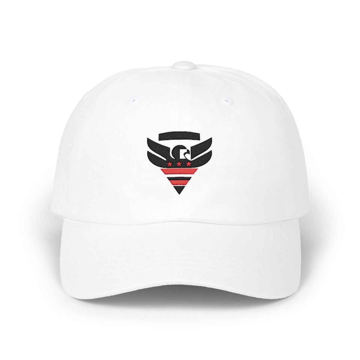 Washington, D.C. Soccer Dad Cap — Embroidered, Black & Red