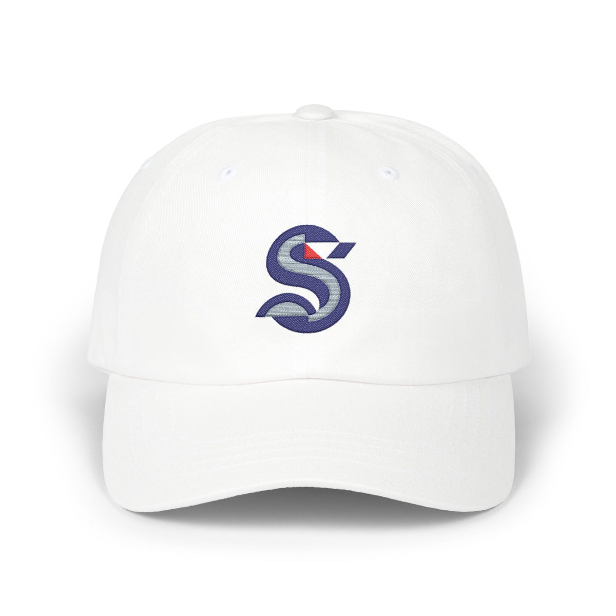 Seattle Hockey Dad Cap — Embroidered, Navy, Grey & Red