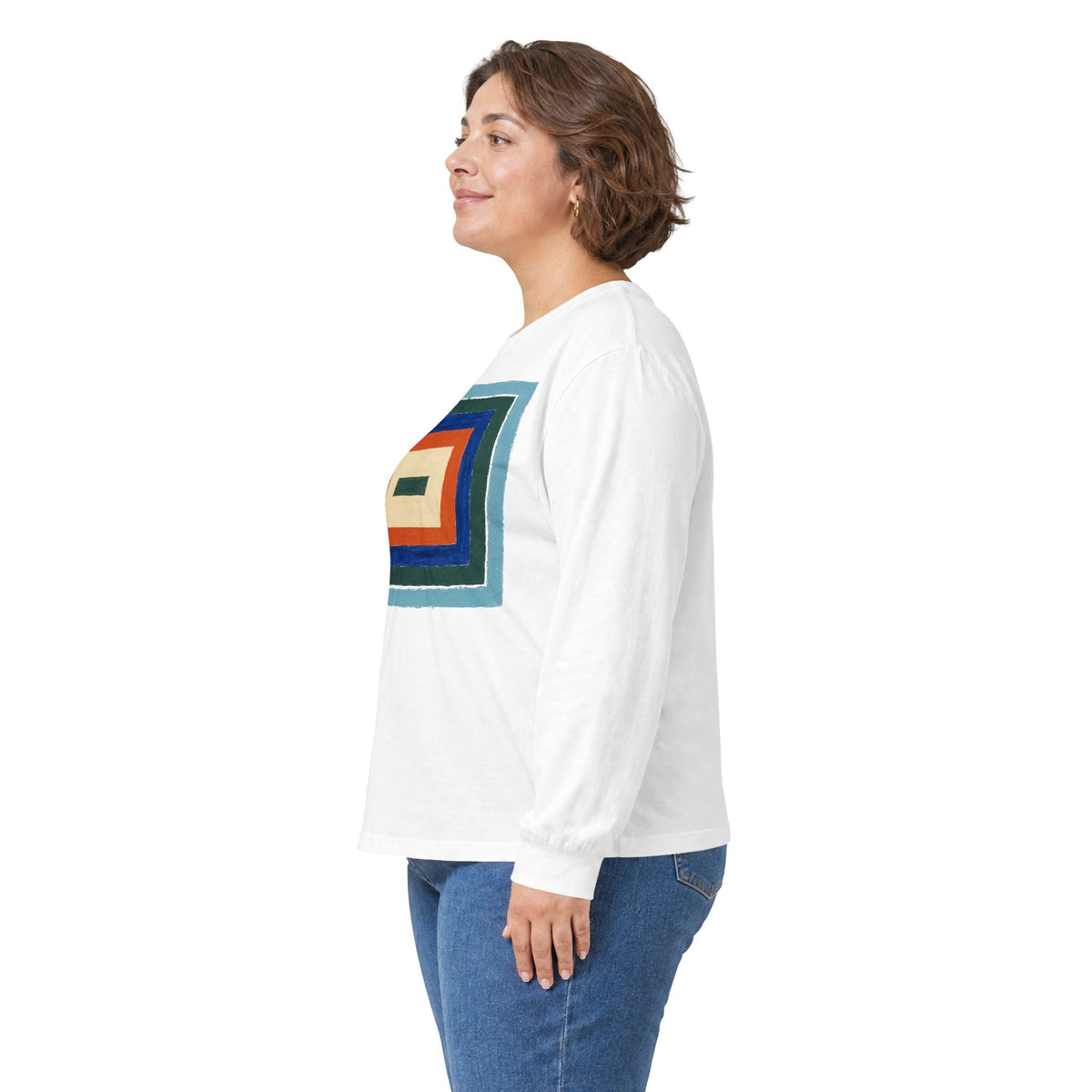 plate 005 long sleeve tee - White by onlycolor
