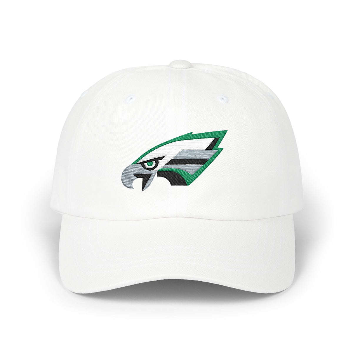 Philadelphia Football Dad Cap — Embroidered, Grey, Kelly Green & White