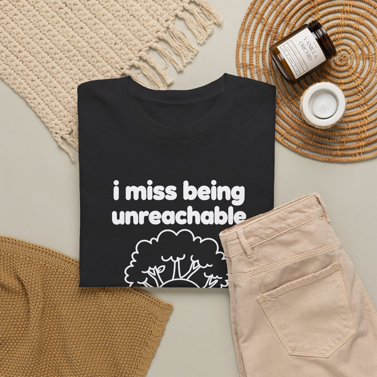 i miss being unreachable tee - Black