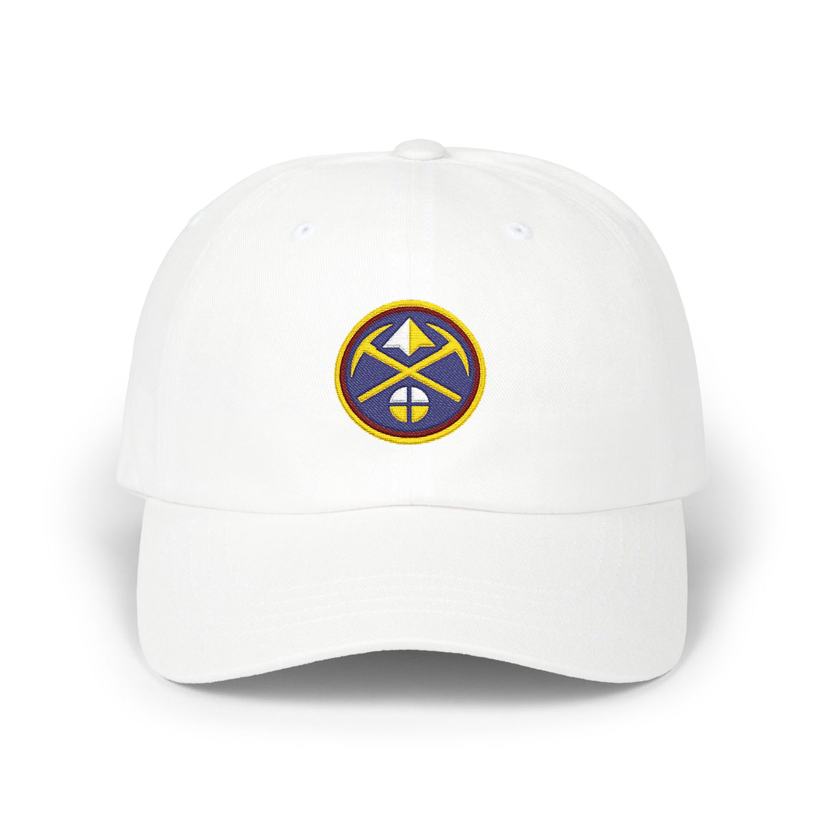 Denver Basketball Dad Cap — Embroidered, Navy, Gold & Maroon