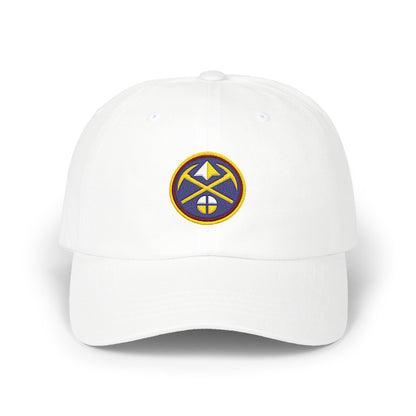 Denver Basketball Dad Cap — Embroidered, Navy, Gold & Maroon