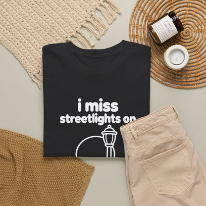 i miss streetlights on tee - Black