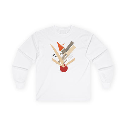 plate 076 long sleeve tee - White