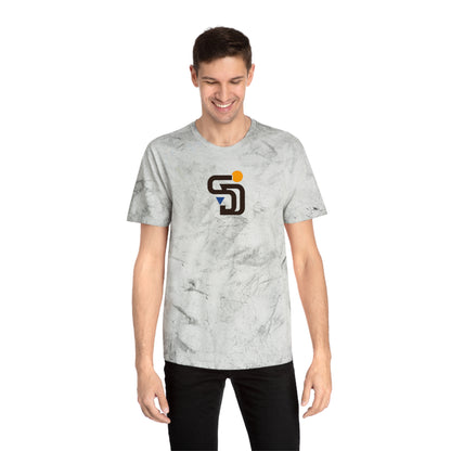 San Diego Baseball Tie-Dye Tee — Smoke, Black, Gold & Royal