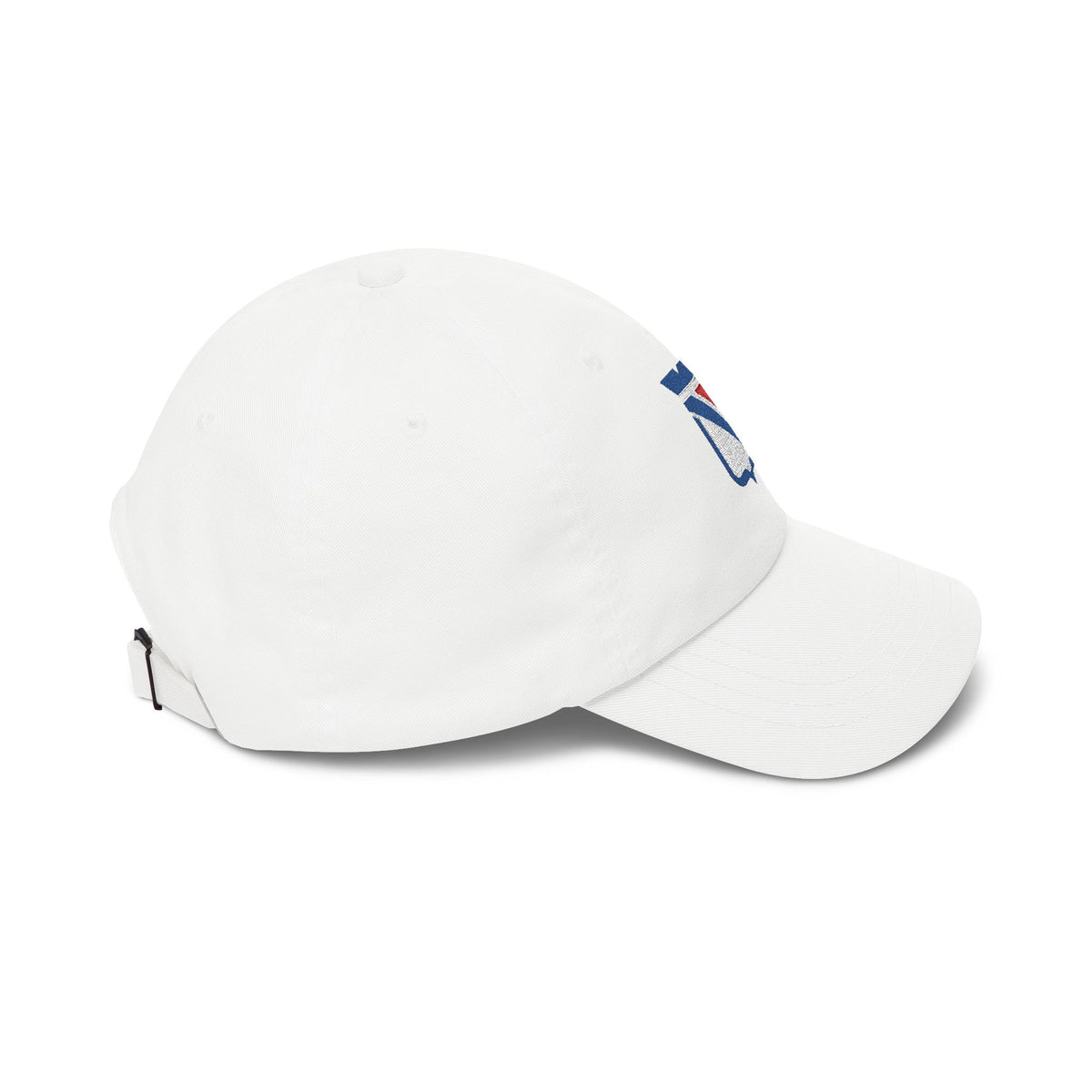 New York Hockey Dad Cap — Embroidered, Royal, White & Red
