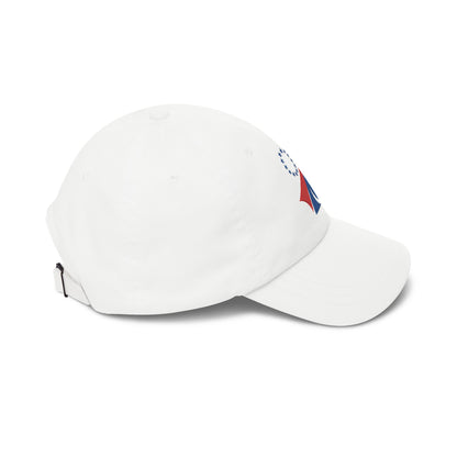 Philadelphia Basketball Dad Cap — Embroidered, Royal & Red