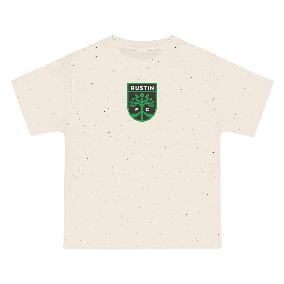 Austin Soccer Heavyweight Tee — Natural, Black, Kiwi Green & White