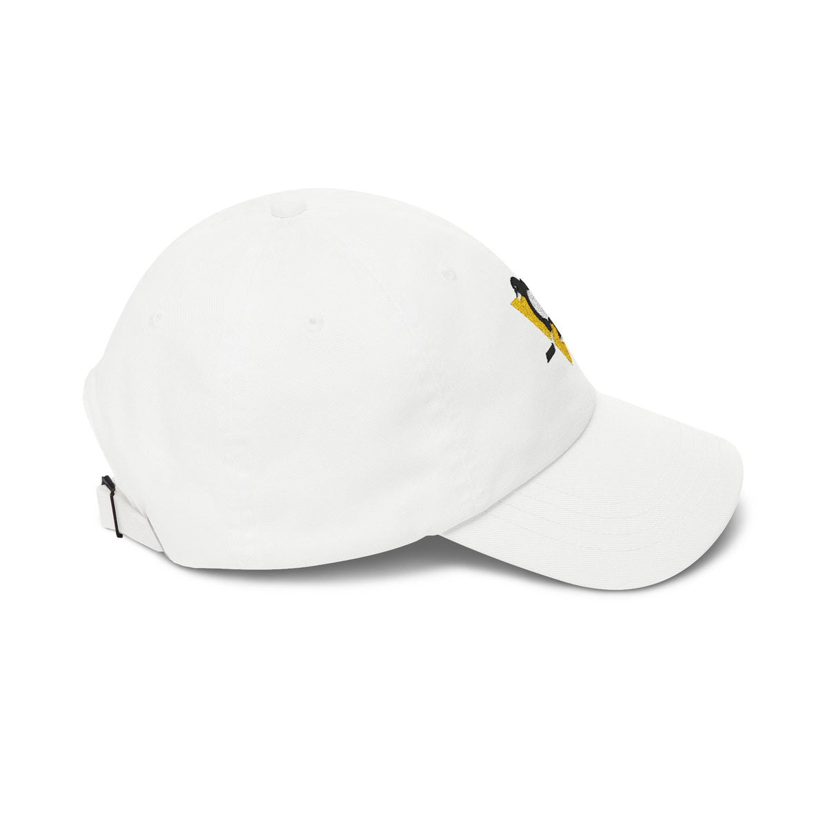Pittsburgh Hockey Dad Cap — Embroidered, Black, Gold & White