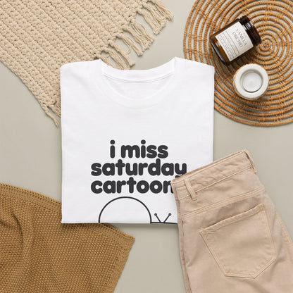 i miss saturday cartoons tee - White