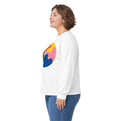 plate 091 long sleeve tee - White