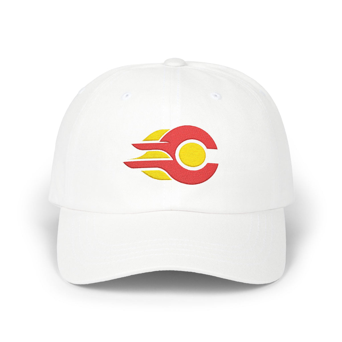 Calgary Hockey Dad Cap — Embroidered, Red & Gold