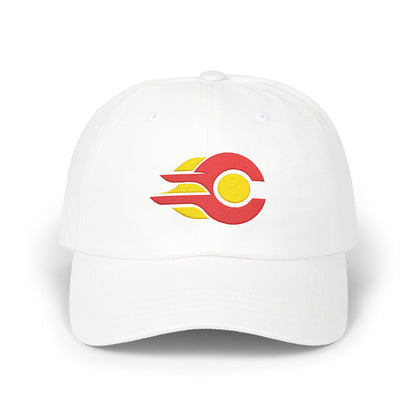 Calgary Hockey Dad Cap — Embroidered, Red & Gold