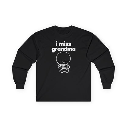 i miss grandma long sleeve tee - Black