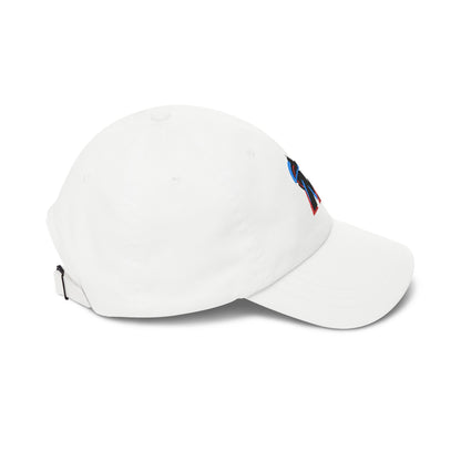 Miami Baseball Dad Cap — Embroidered, Black, Aqua & Red