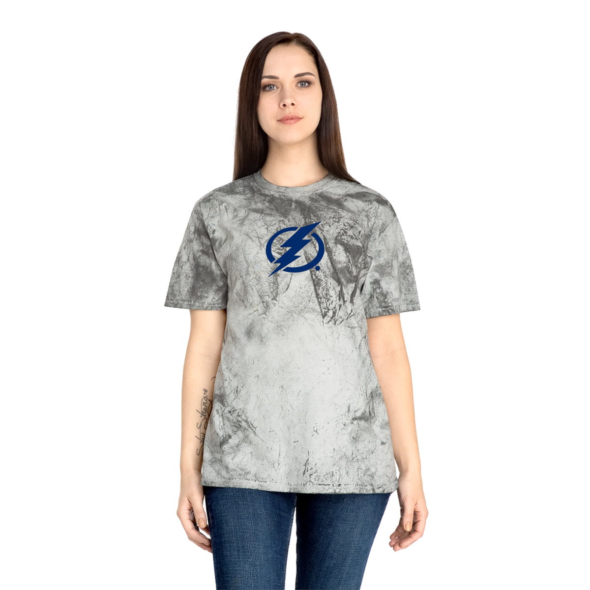 Tampa Bay Hockey Tie-Dye Tee — Smoke, Deep Navy