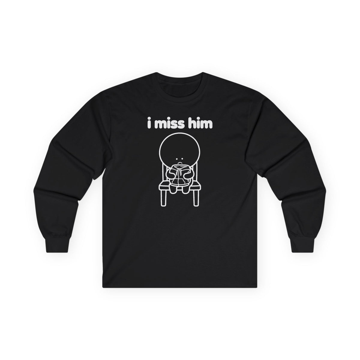 i miss him long sleeve tee - Black