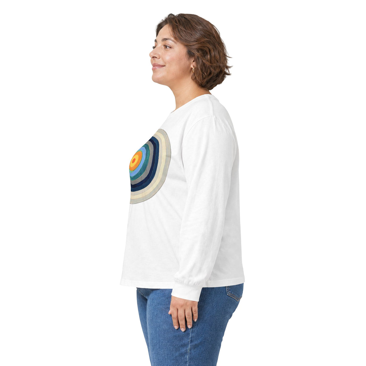 plate 105 long sleeve tee - White
