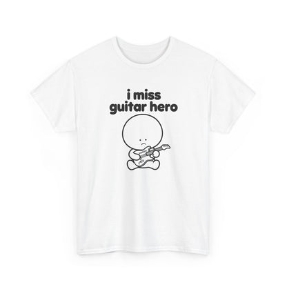 i miss guitar hero tee - White