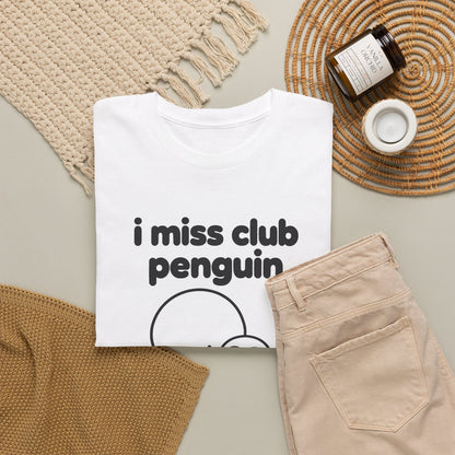 i miss club penguin tee - White