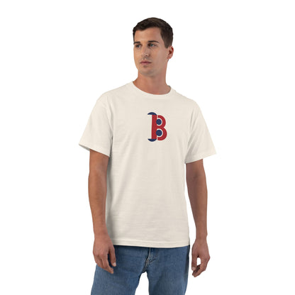 Boston Baseball Heavyweight Tee — Natural, Red & Navy