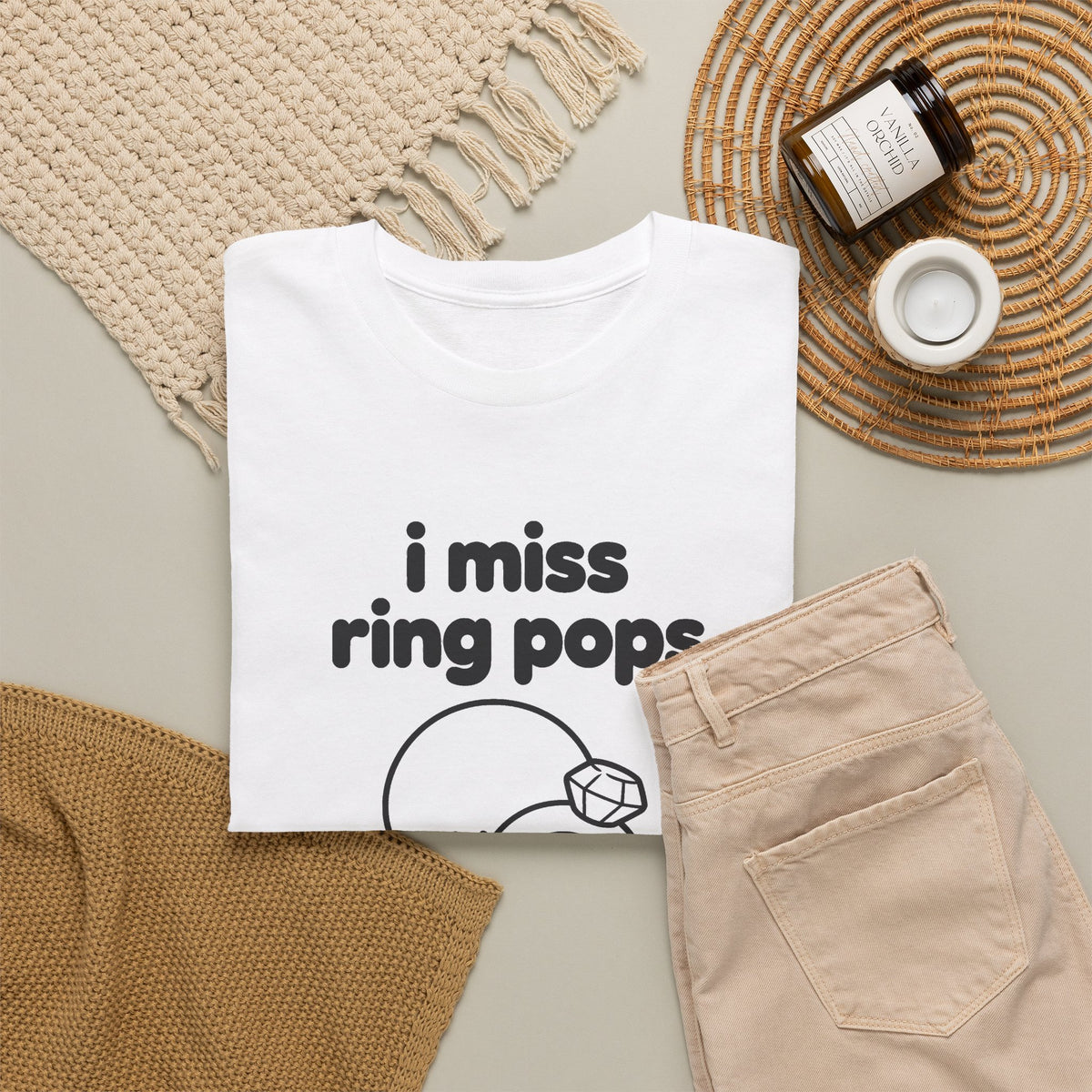 i miss ring pops tee - White