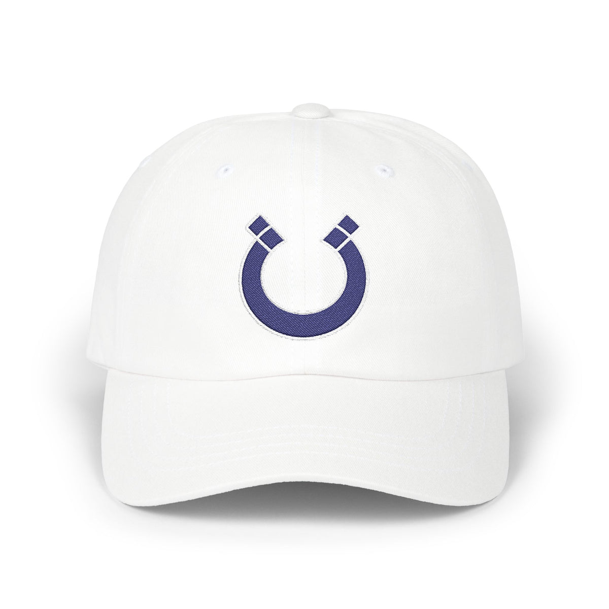 Indianapolis Football Dad Cap — Embroidered, Navy & White