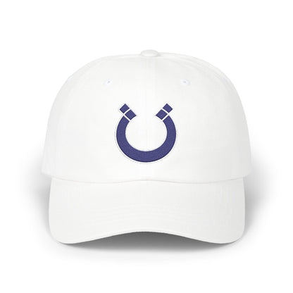 Indianapolis Football Dad Cap — Embroidered, Navy & White