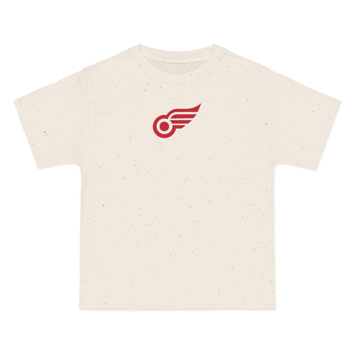 Detroit Hockey Heavyweight Tee — Natural, Deep Crimson