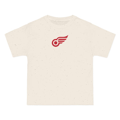 Detroit Hockey Heavyweight Tee — Natural, Deep Crimson