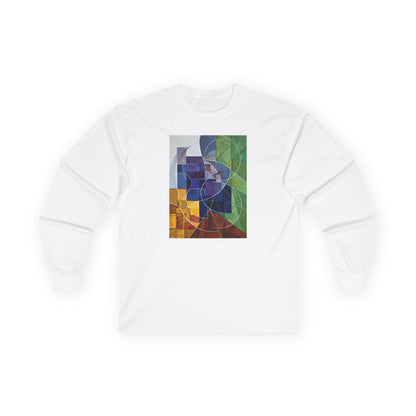 plate 051 long sleeve tee - White